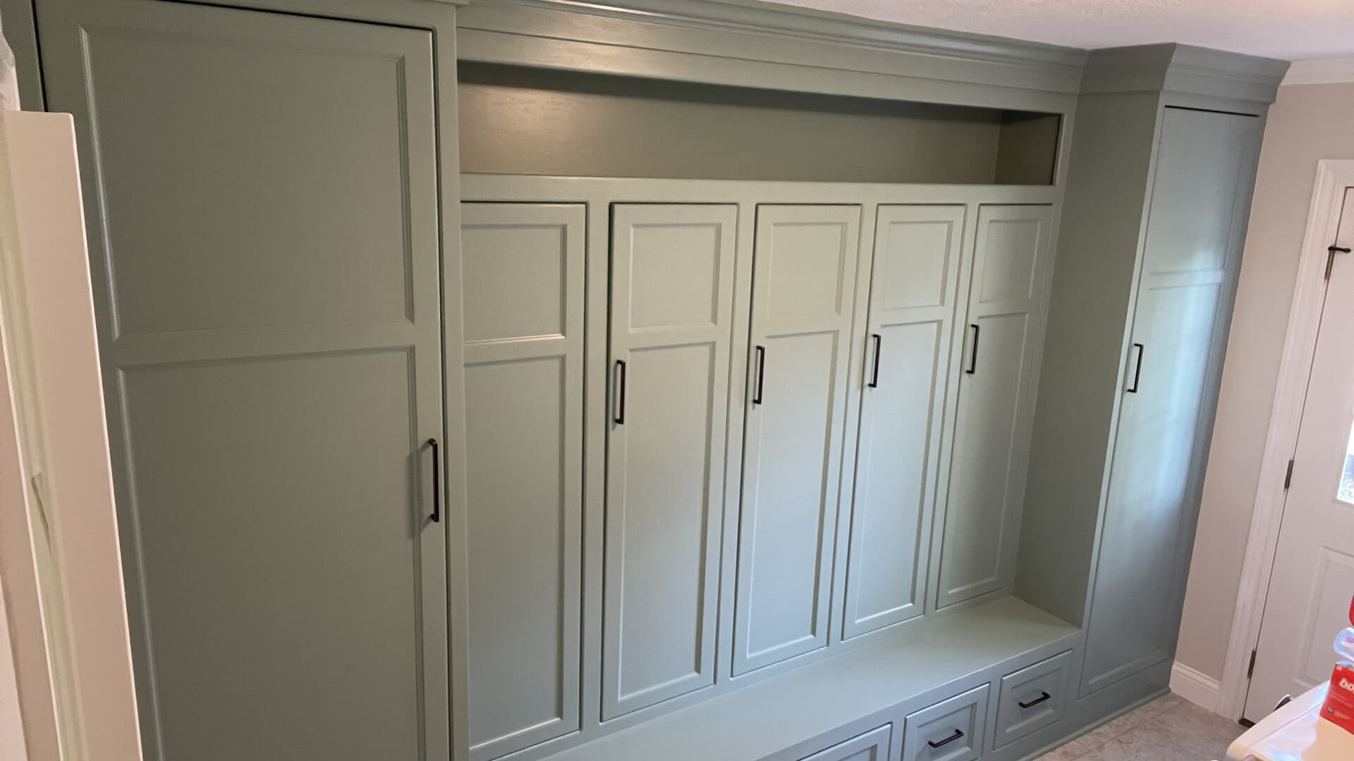 custom built floor to ceiling cabinetry